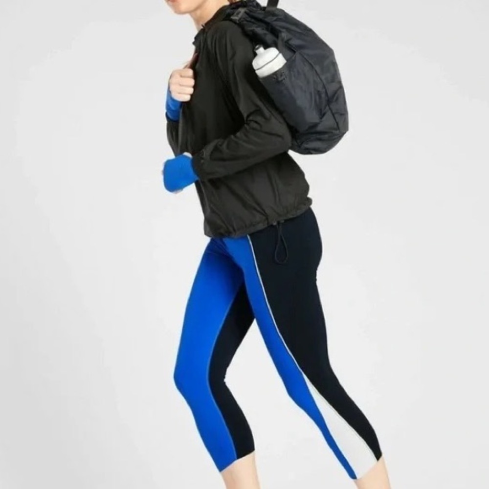 Athleta Velocity Colorblock Capri Tights w/ Stash Pockets Women’s Ankle Size M - Picture 3 of 12